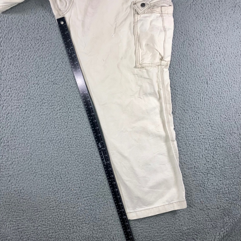 Carhartt Cargo Pants Men 42x30 Relaxed Fit Cream Work Grunge Thrashed Fit 40x29 - Picture 4 of 16